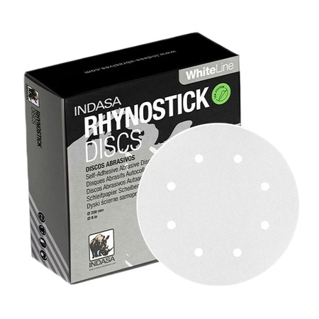 INDASA Papier ścierny biały krążek 125mm 8H P-100
